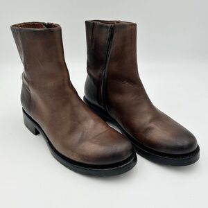 Frye Veronica Inside Zip Distressed Leather Booties Size 8.5.
